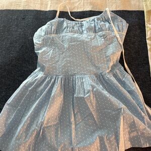 Frankie's Bikinis Light Blue Polka Dot Mini Dress